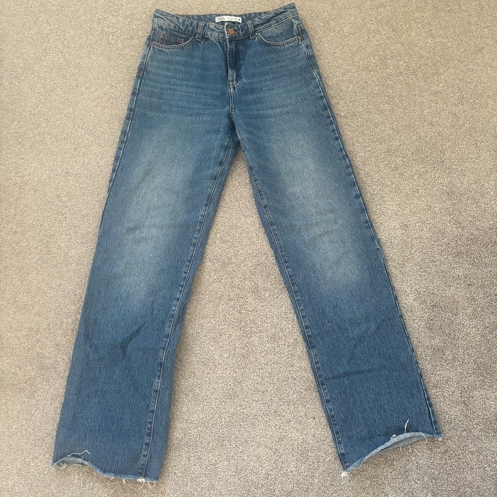 Zara Blue Straight Leg Women's Jeans